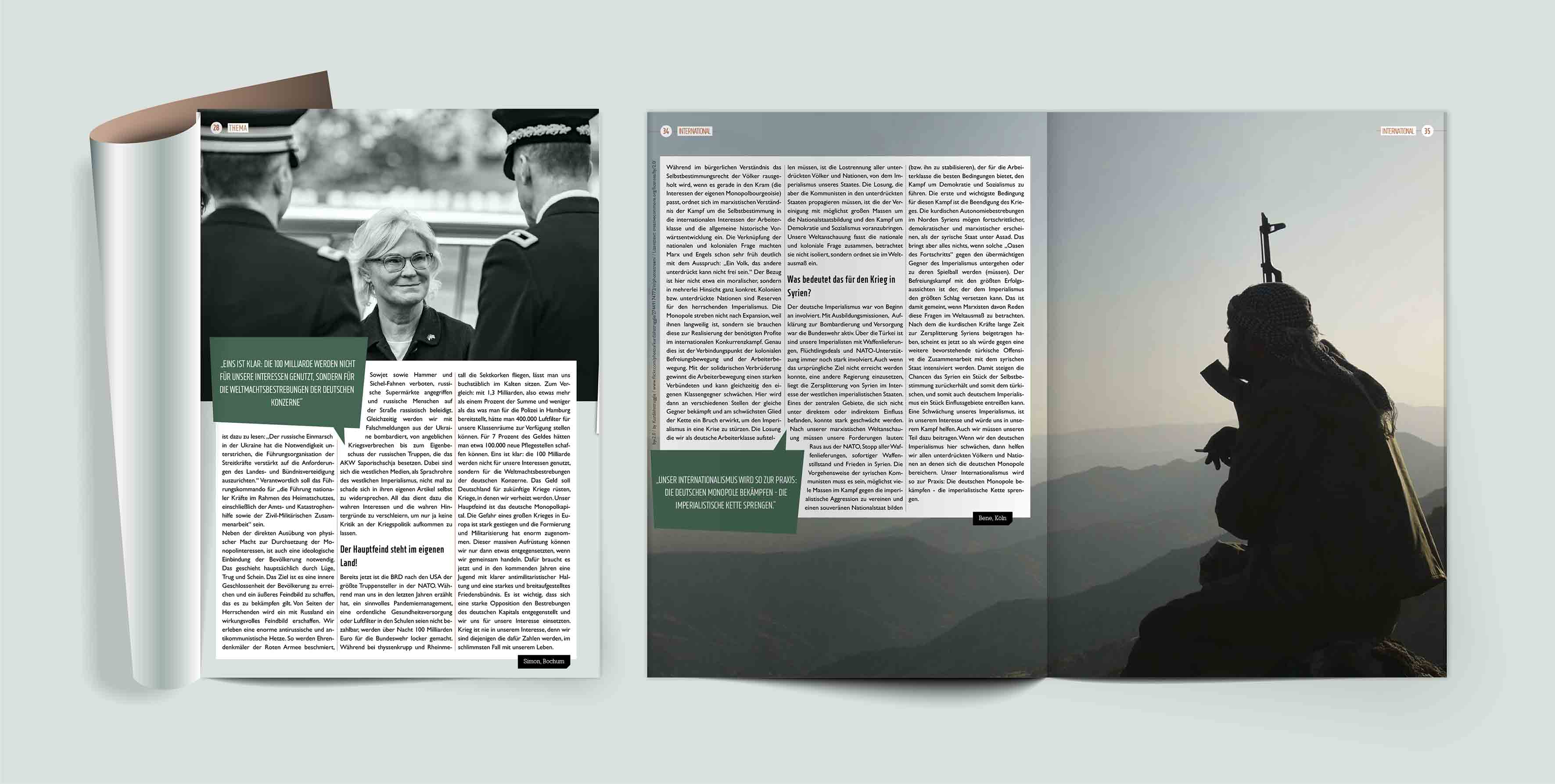 Ansicht eines Magazins, layout von Johannes Hör